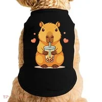 Cute Capybara Boba Tea Bubble Rodent Doggie Tank thumb 0
