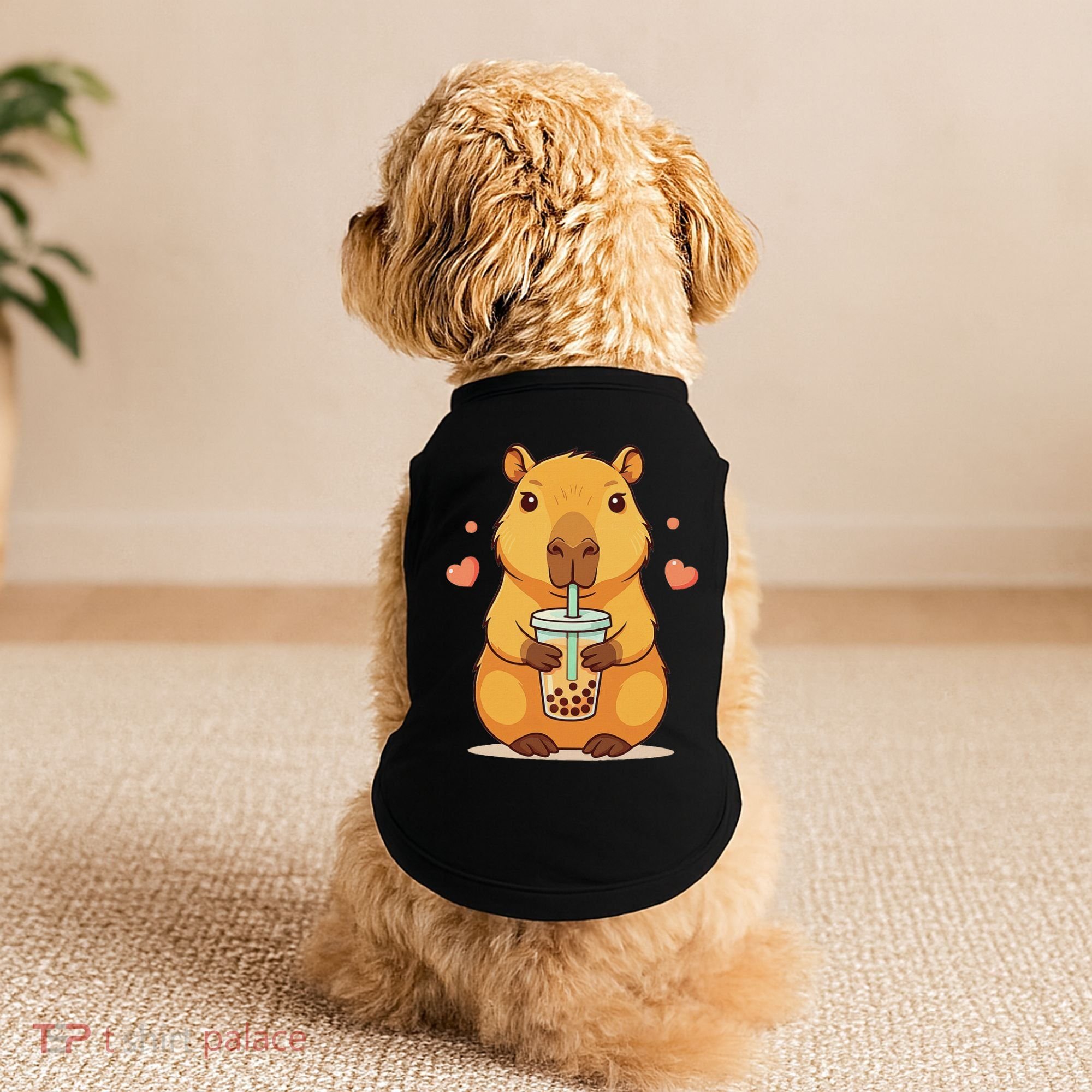 Cute Capybara Boba Tea Bubble Rodent Doggie Tank