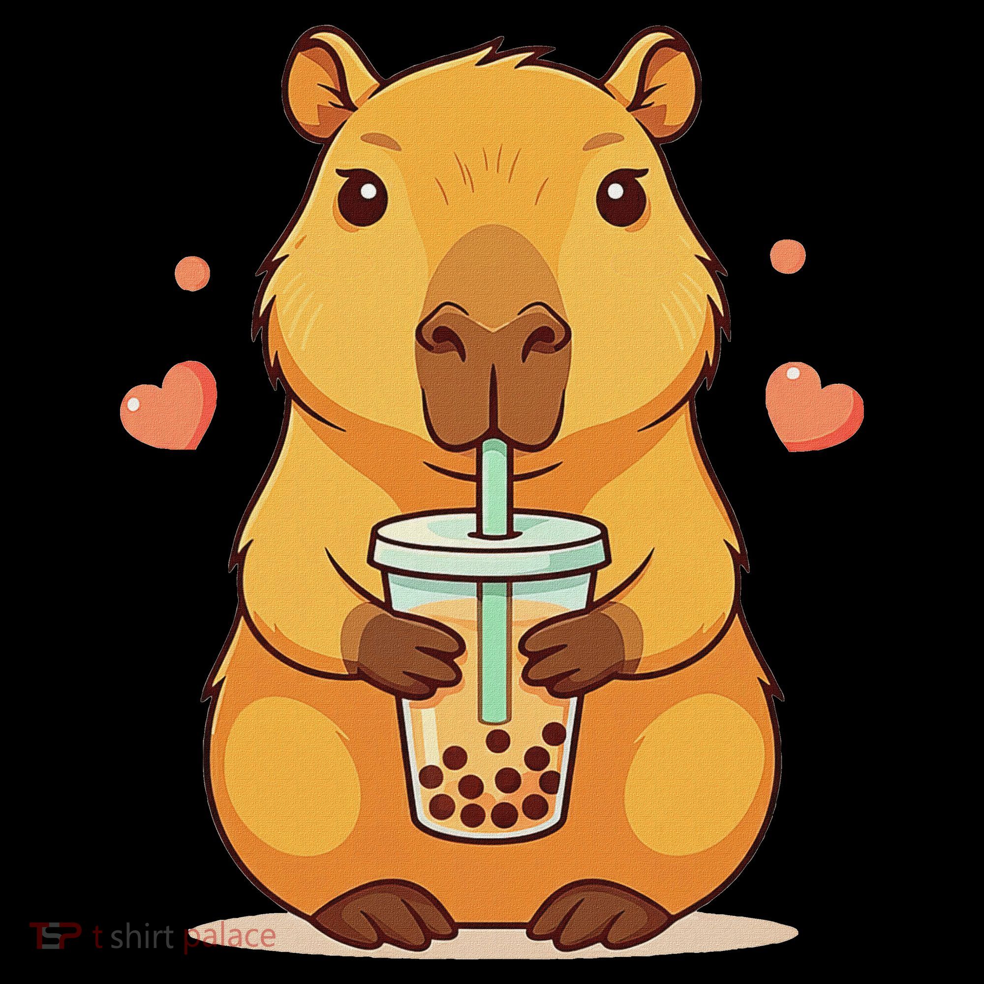 Cute Capybara Boba Tea Bubble Rodent Women's Hoodie