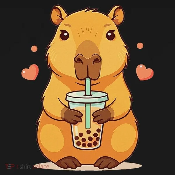 Cute Capybara Boba Tea Bubble Rodent Women's Hoodie