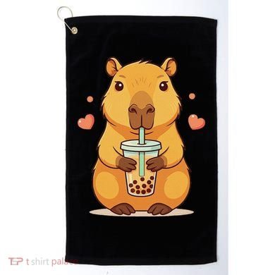 Cute Capybara Boba Tea Bubble Rodent Golf Towel