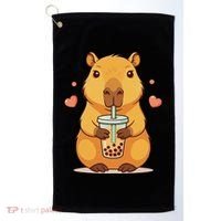 Cute Capybara Boba Tea Bubble Rodent Golf Towel thumb 0