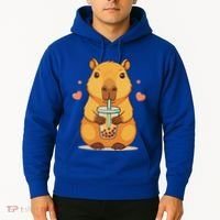 Cute Capybara Boba Tea Bubble Rodent Hoodie thumb 2