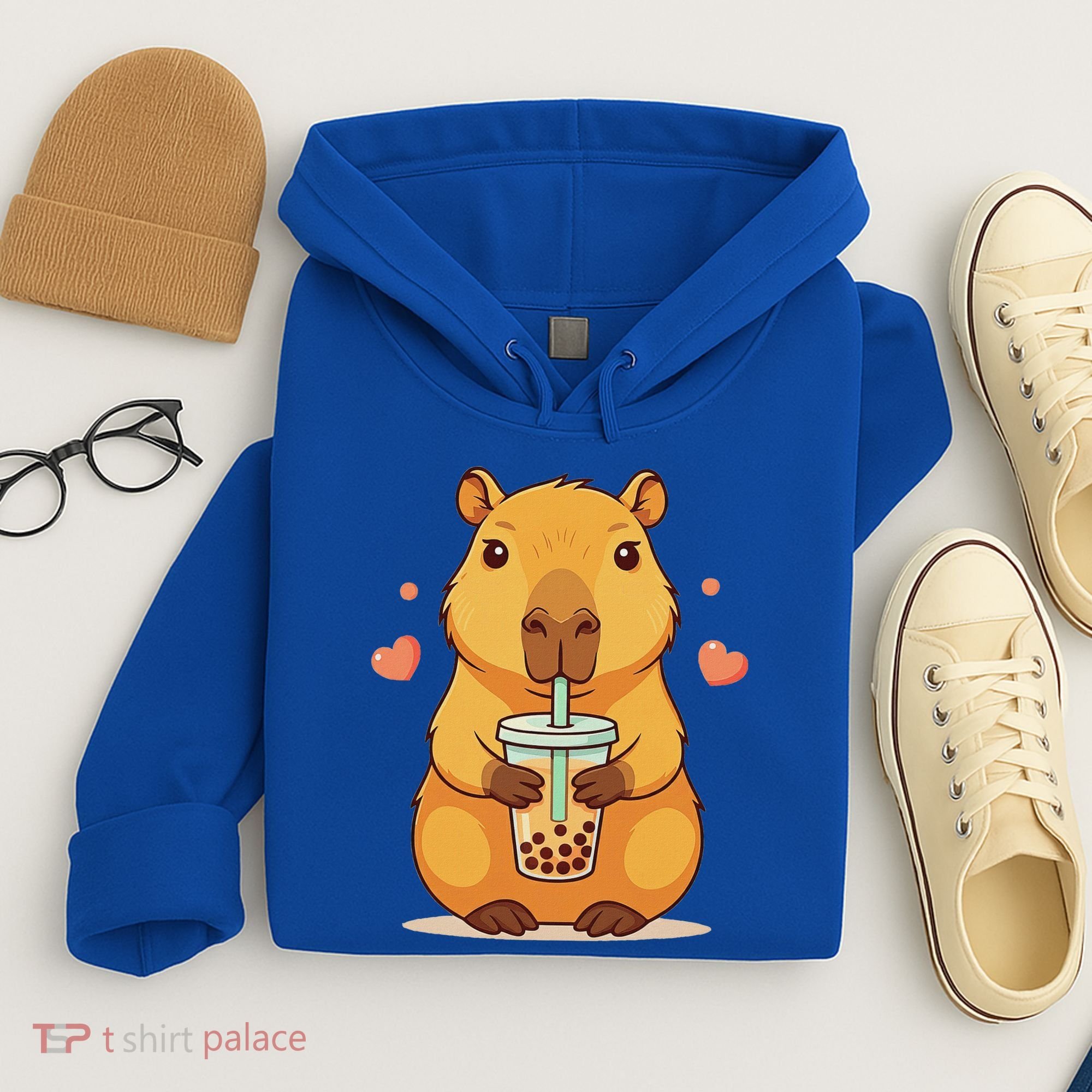 Cute Capybara Boba Tea Bubble Rodent Hoodie