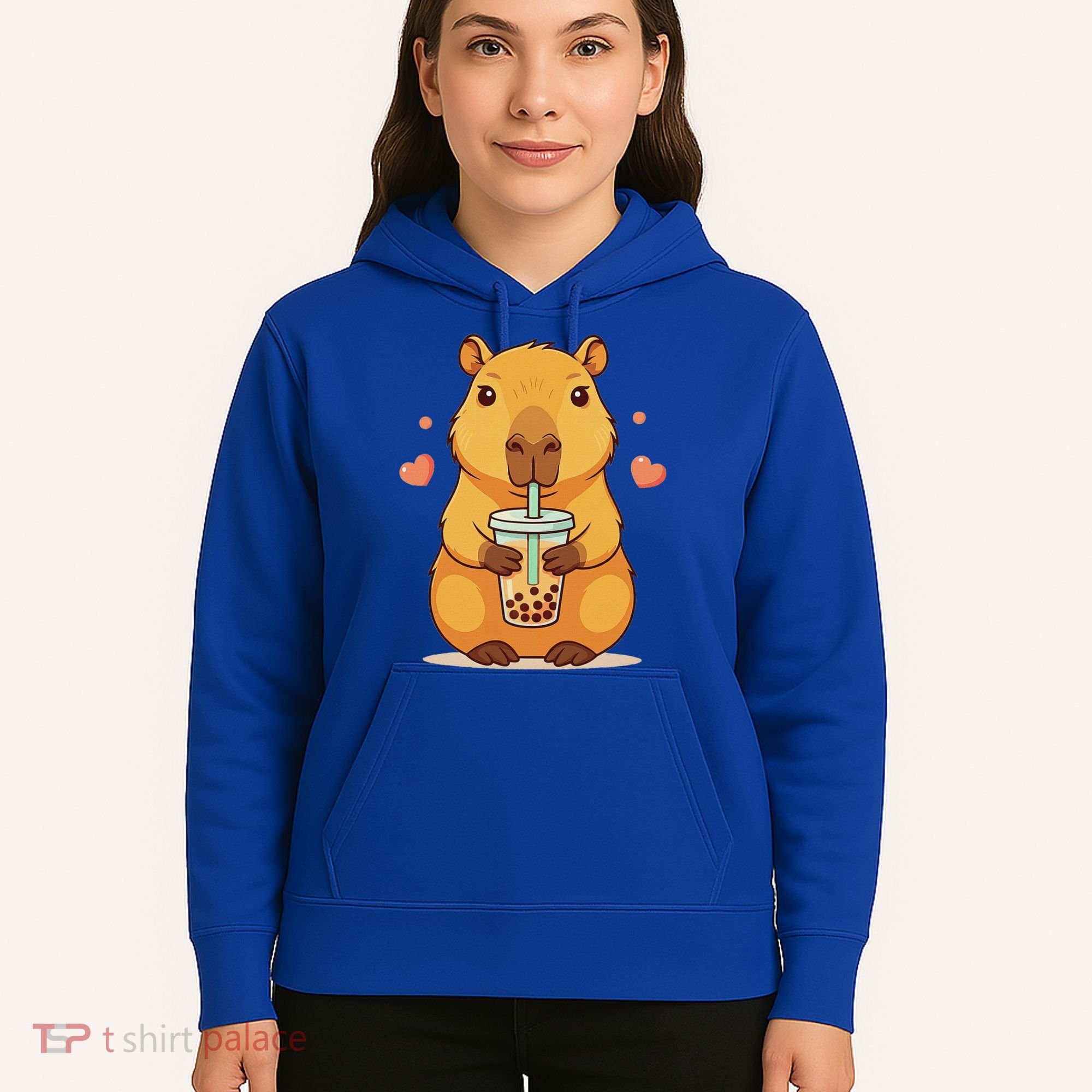 Cute Capybara Boba Tea Bubble Rodent Hoodie