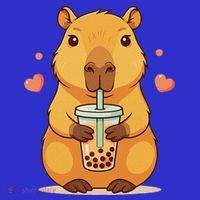 Cute Capybara Boba Tea Bubble Rodent Hoodie thumb 7