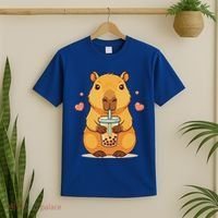 Cute Capybara Boba Tea Bubble Rodent T-Shirt thumb 2