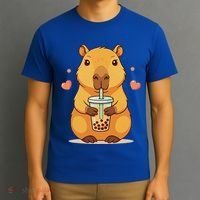 Cute Capybara Boba Tea Bubble Rodent T-Shirt thumb 3