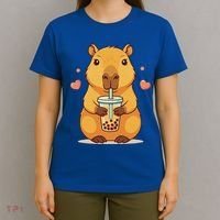 Cute Capybara Boba Tea Bubble Rodent T-Shirt thumb 4