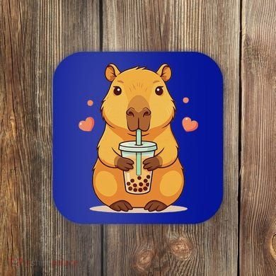 Cute Capybara Boba Tea Bubble Rodent Coaster