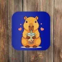 Cute Capybara Boba Tea Bubble Rodent Coaster thumb 0