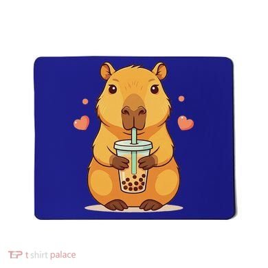 Cute Capybara Boba Tea Bubble Rodent Mousepad