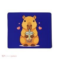 Cute Capybara Boba Tea Bubble Rodent Mousepad thumb 0