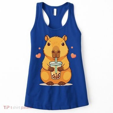 Cute Capybara Boba Tea Bubble Rodent Women's Tank Top