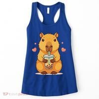 Cute Capybara Boba Tea Bubble Rodent Women's Tank Top thumb 0