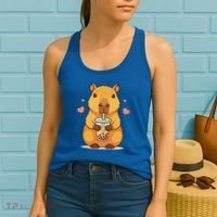 Cute Capybara Boba Tea Bubble Rodent Women's Tank Top thumb 2