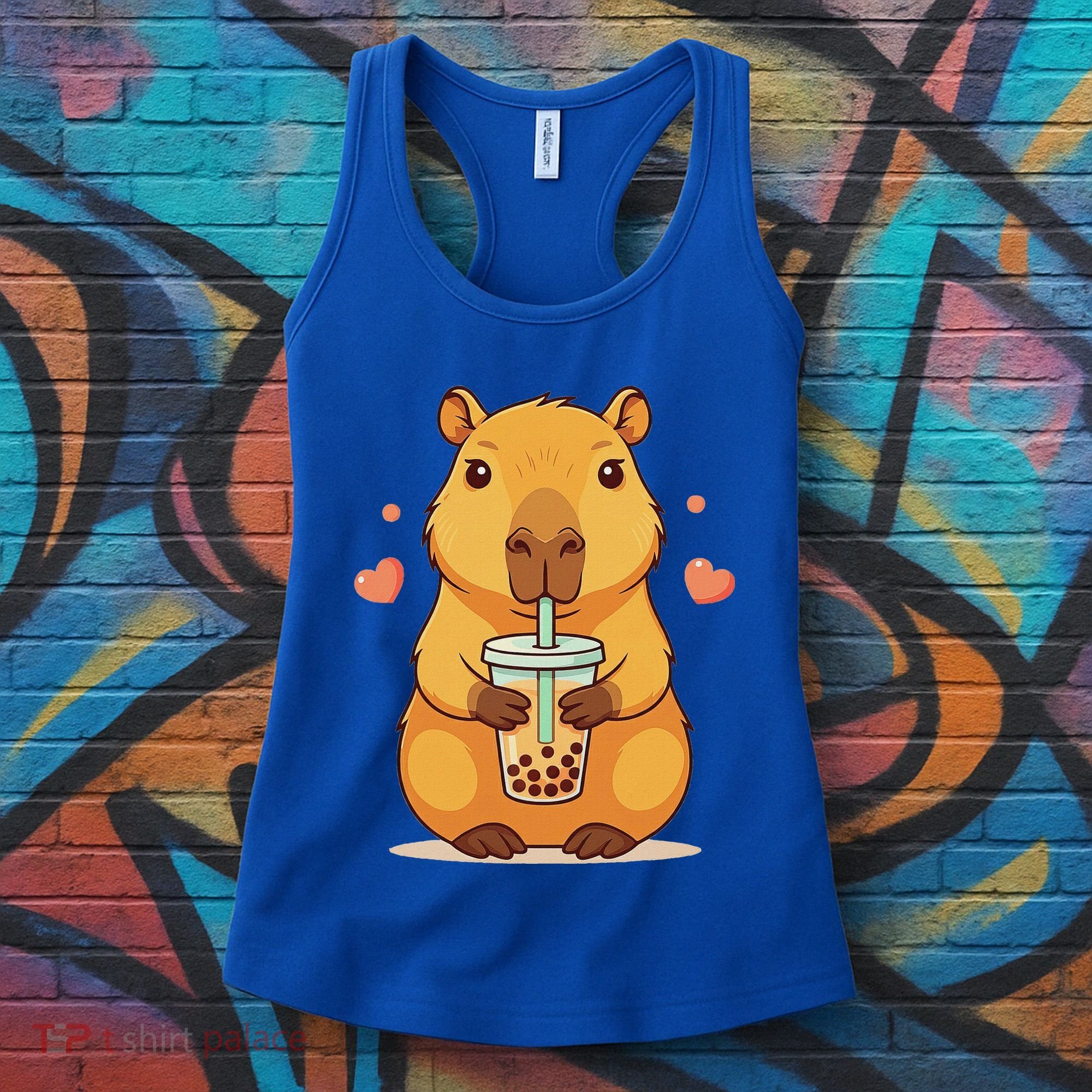 Cute Capybara Boba Tea Bubble Rodent Women's Tank Top
