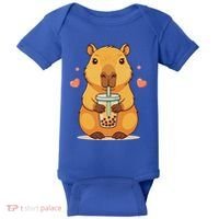 Cute Capybara Boba Tea Bubble Rodent Baby Bodysuit thumb 0