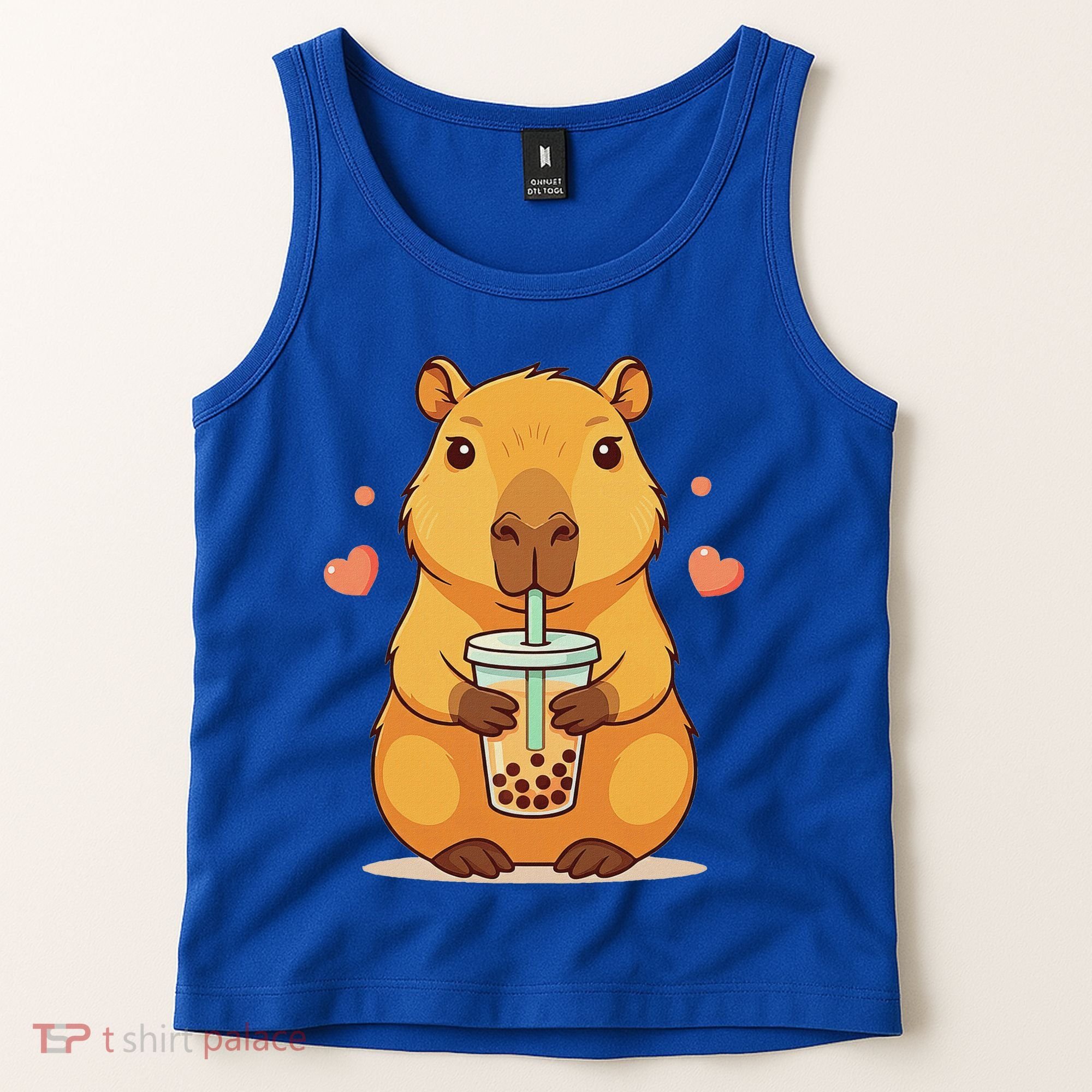 Cute Capybara Boba Tea Bubble Rodent Tank Top