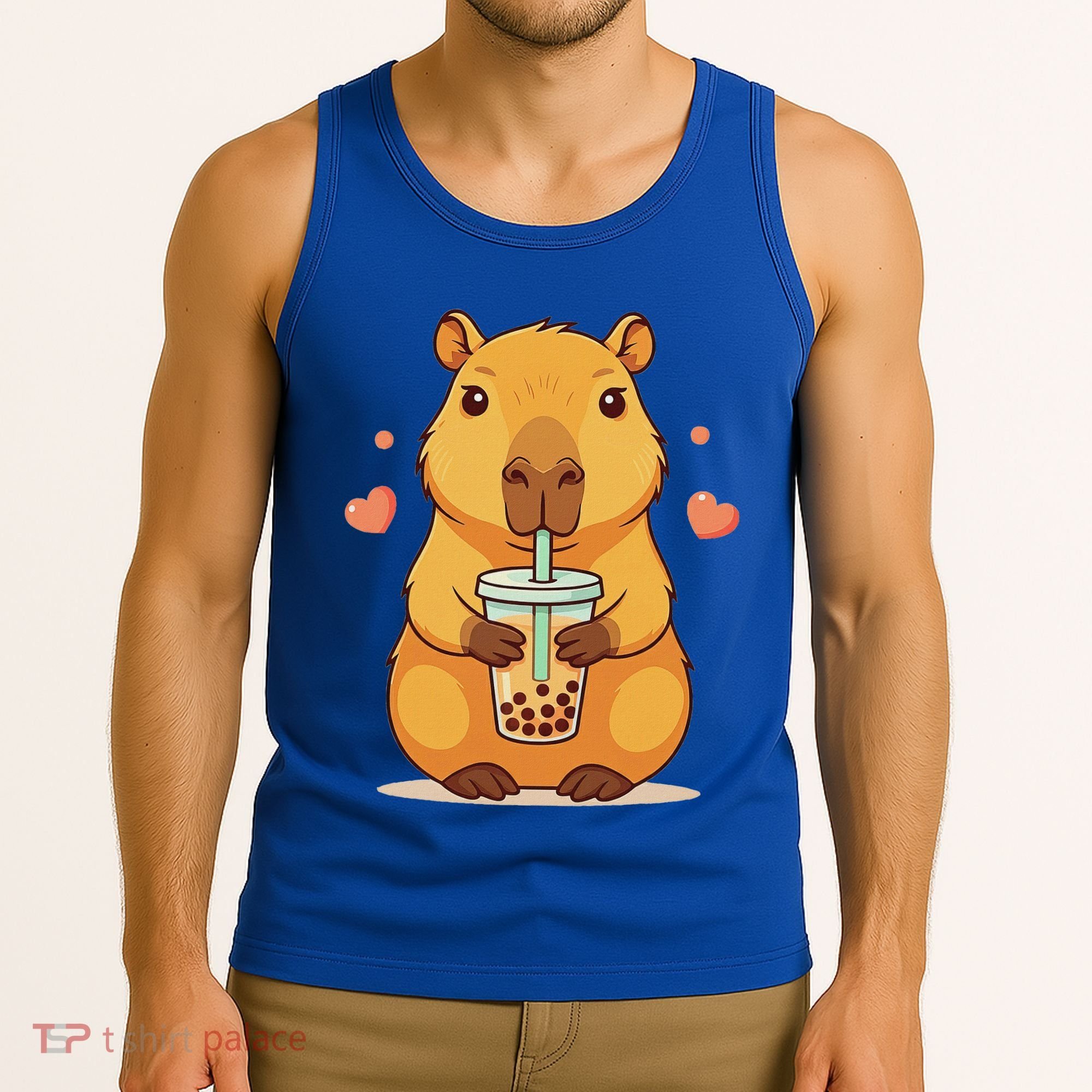 Cute Capybara Boba Tea Bubble Rodent Tank Top