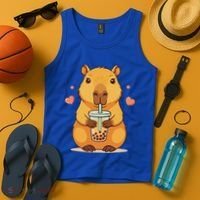 Cute Capybara Boba Tea Bubble Rodent Tank Top thumb 4