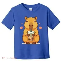 Cute Capybara Boba Tea Bubble Rodent Toddler T-Shirt thumb 0
