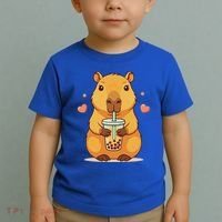 Cute Capybara Boba Tea Bubble Rodent Toddler T-Shirt thumb 2