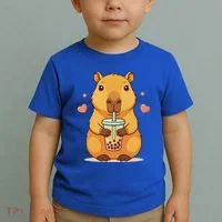 Cute Capybara Boba Tea Bubble Rodent Toddler T-Shirt thumb 2