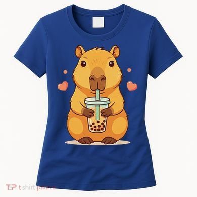 Cute Capybara Boba Tea Bubble Rodent Women's T-Shirt
