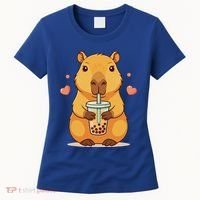 Cute Capybara Boba Tea Bubble Rodent Women's T-Shirt thumb 0