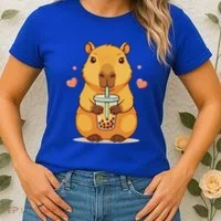 Cute Capybara Boba Tea Bubble Rodent Women's T-Shirt thumb 2