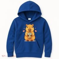 Cute Capybara Boba Tea Bubble Rodent Kids Hoodie thumb 0