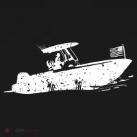 Center Console Boat, American Flag, Motorboat, Fishing Boat Women's T-Shirt thumb 6