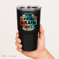 Cancer Chemo Brain Retro Awareness Tumbler thumb 2