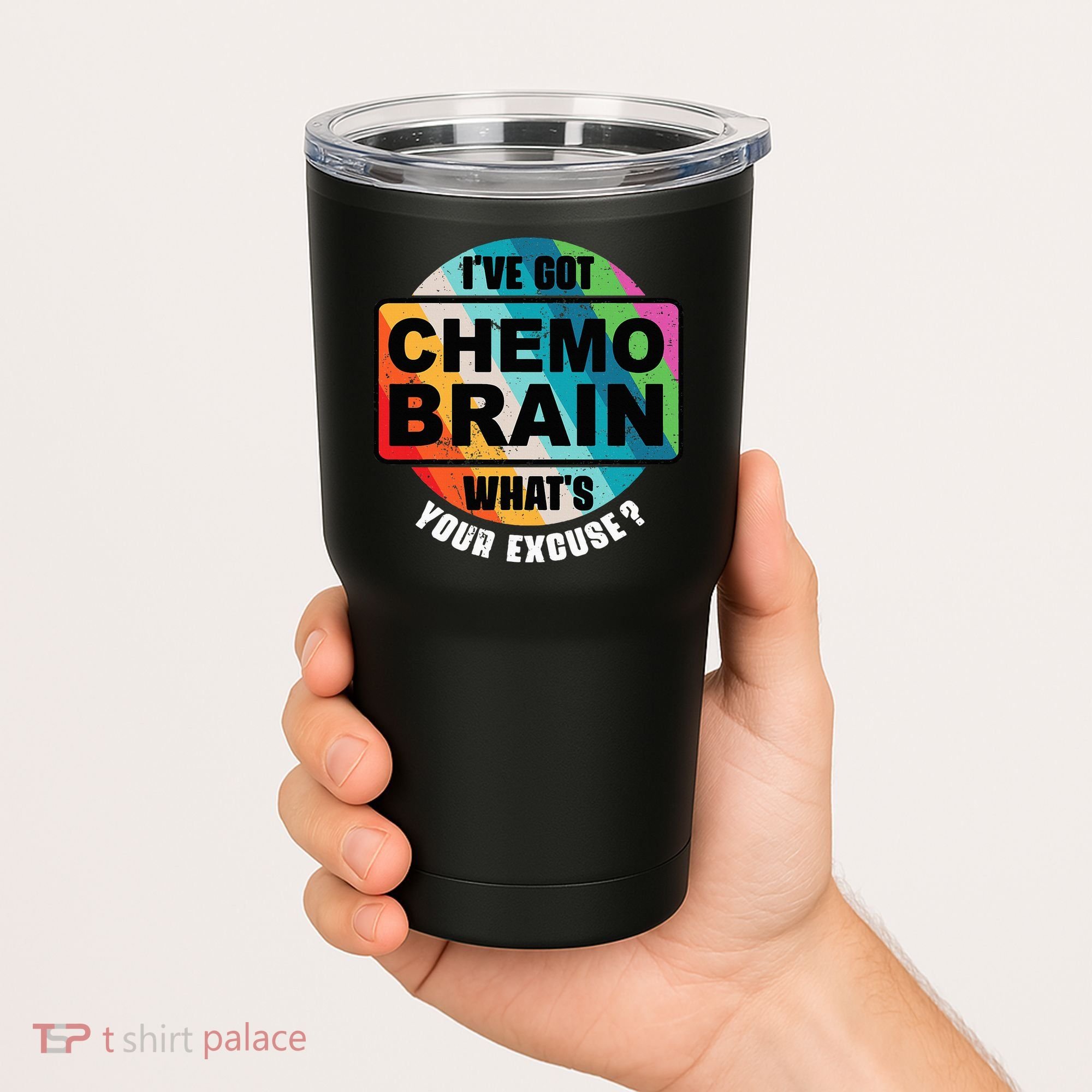 Cancer Chemo Brain Retro Awareness Tumbler