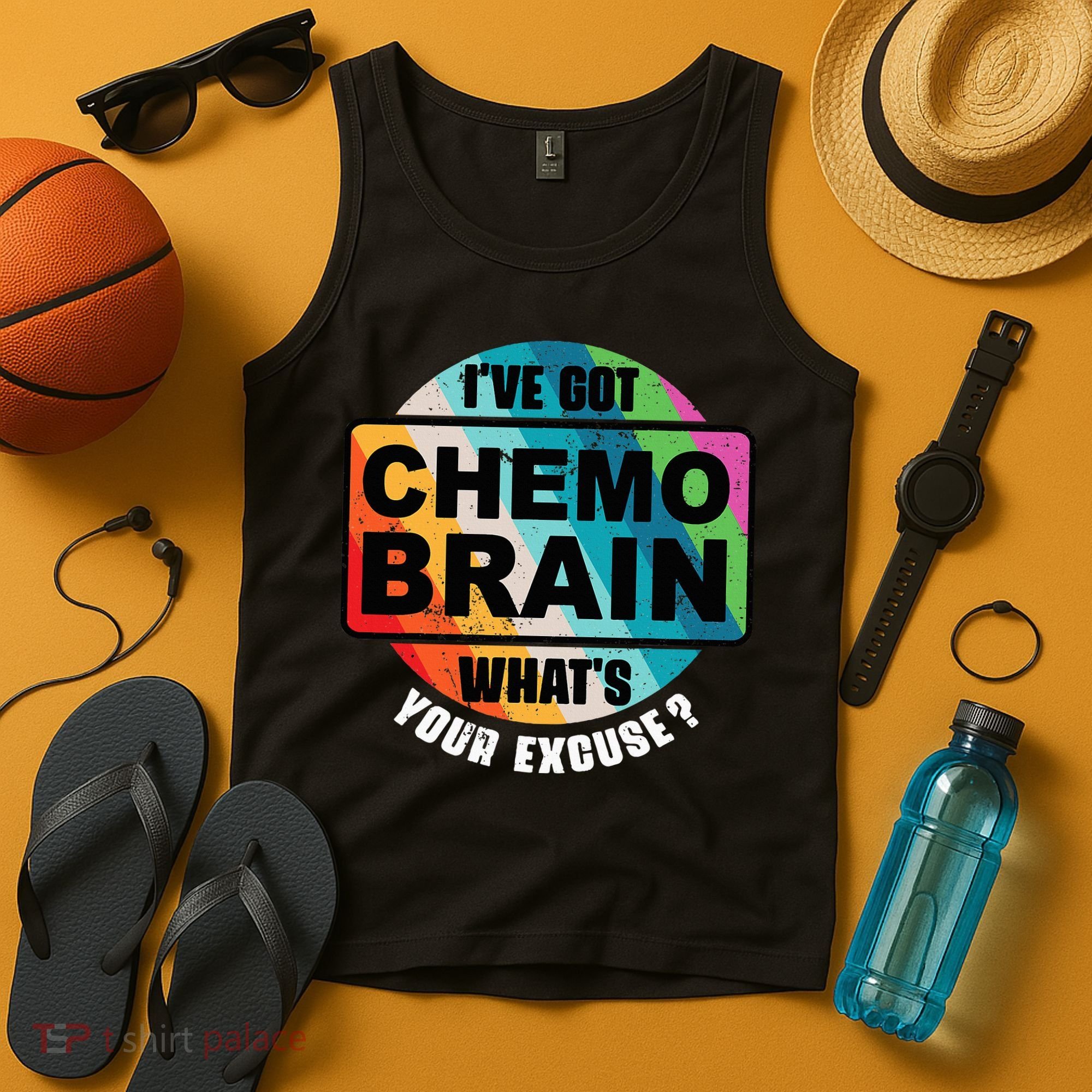 Cancer Chemo Brain Retro Awareness Tank Top