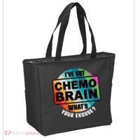 Cancer Chemo Brain Retro Awareness Tote Bag thumb 2