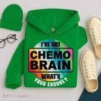 Cancer Chemo Brain Retro Awareness Hoodie thumb 4