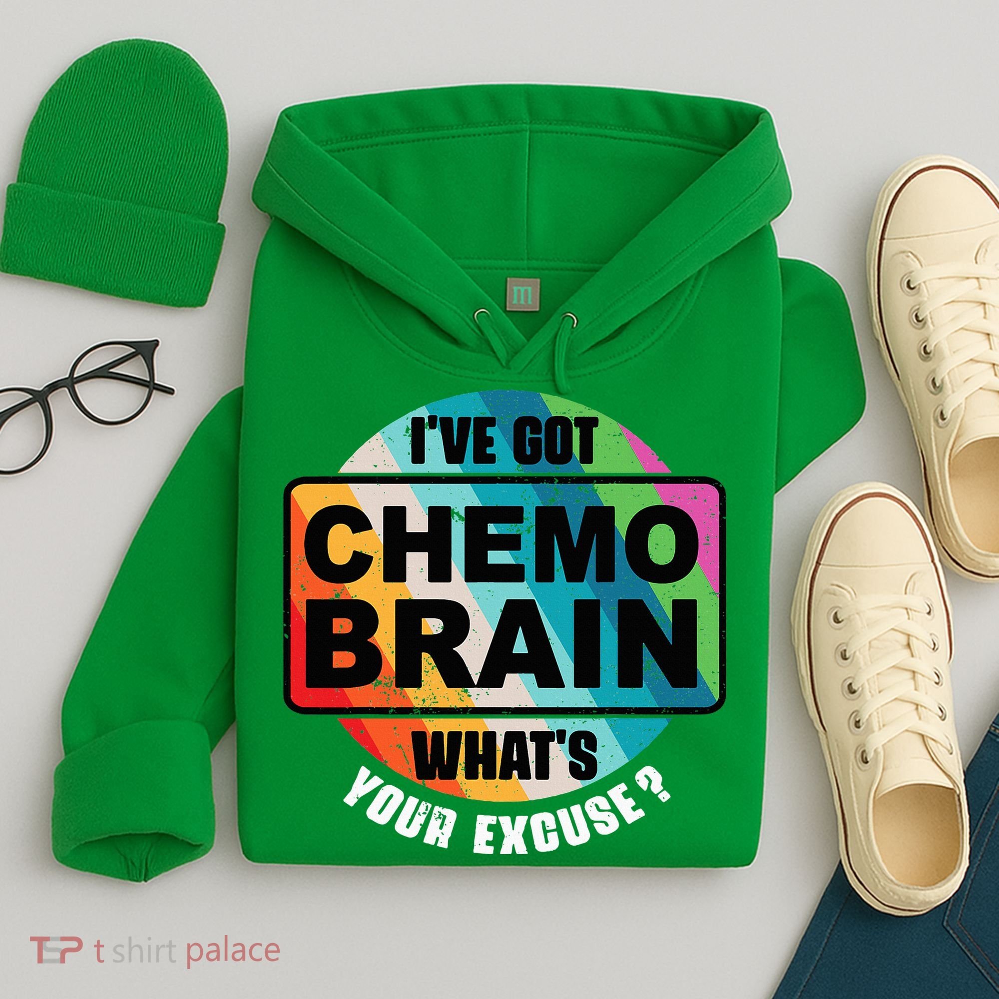 Cancer Chemo Brain Retro Awareness Hoodie