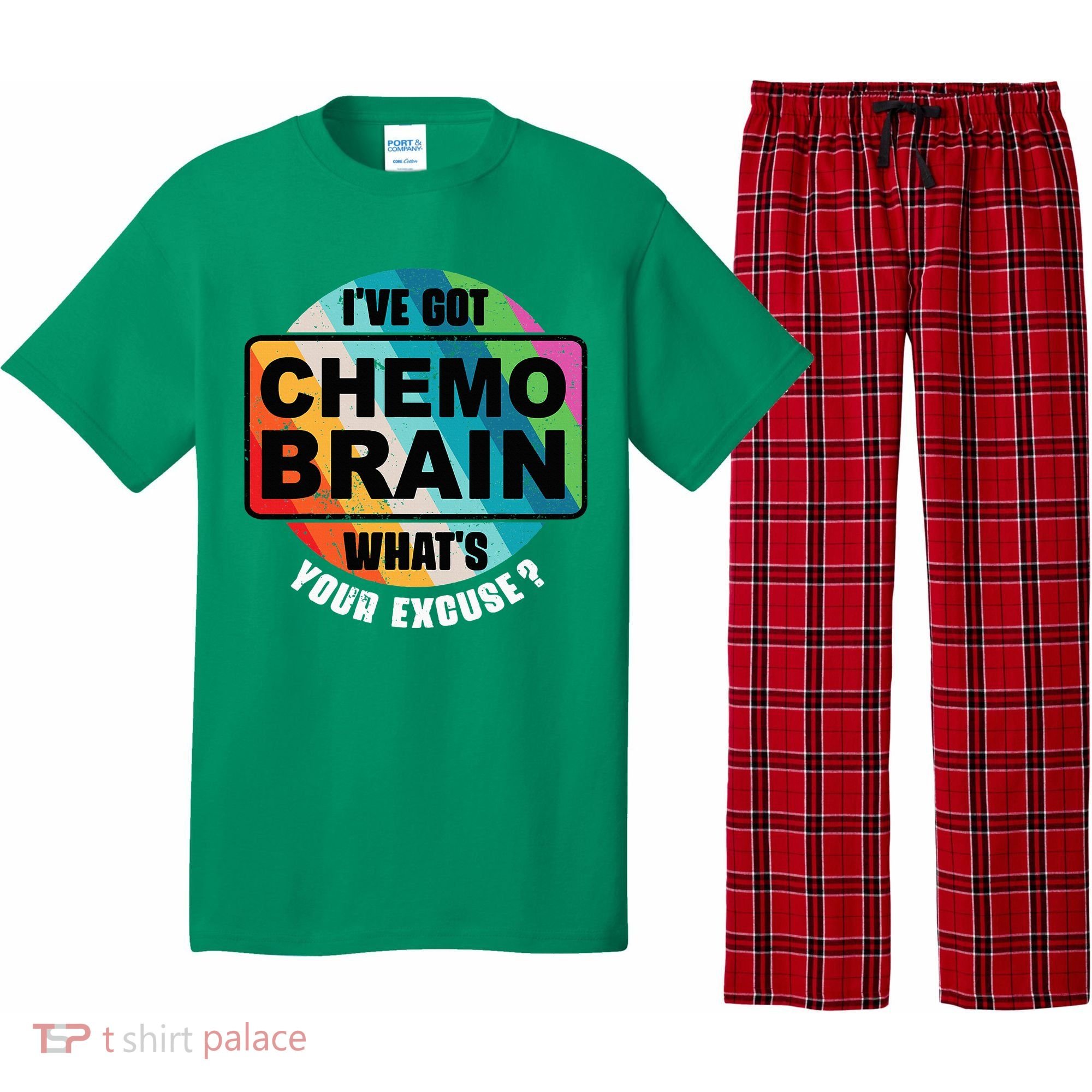 Cancer Chemo Brain Retro Awareness Pajama Set