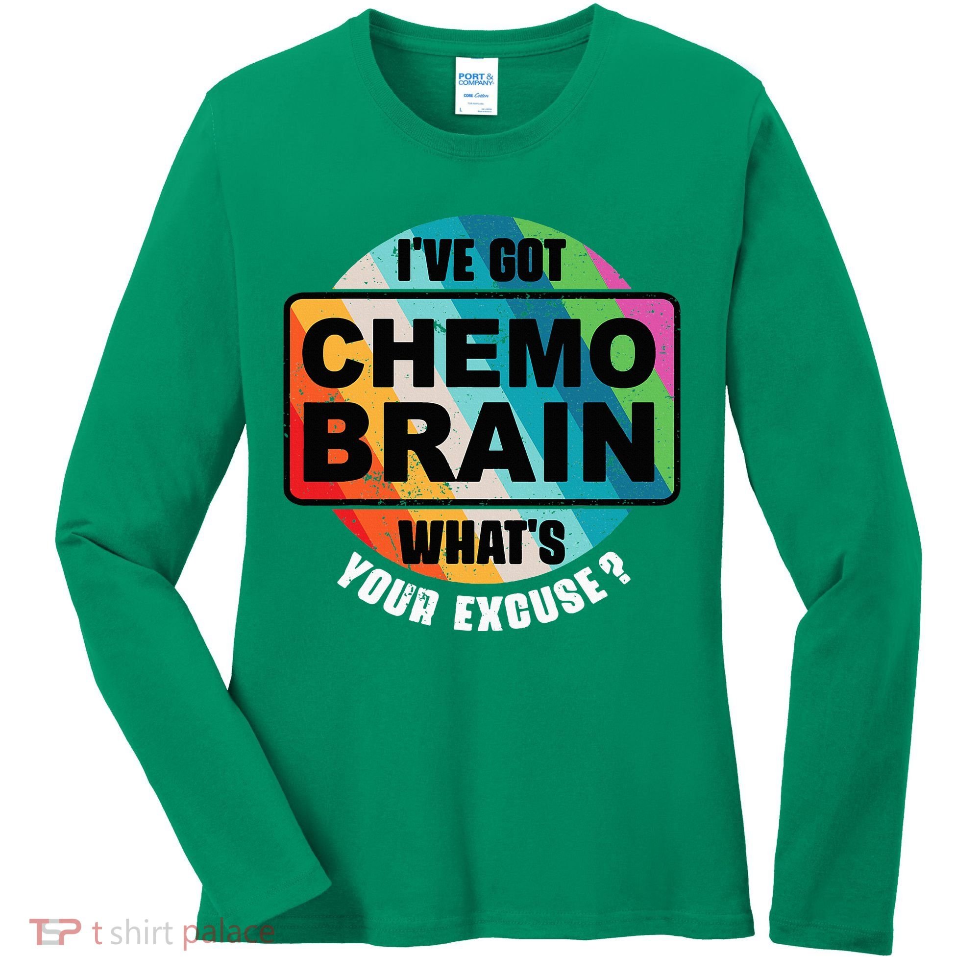 Cancer Chemo Brain Retro Awareness Women's Long Sleeve Shirt