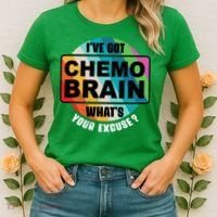 Cancer Chemo Brain Retro Awareness Women's T-Shirt thumb 2