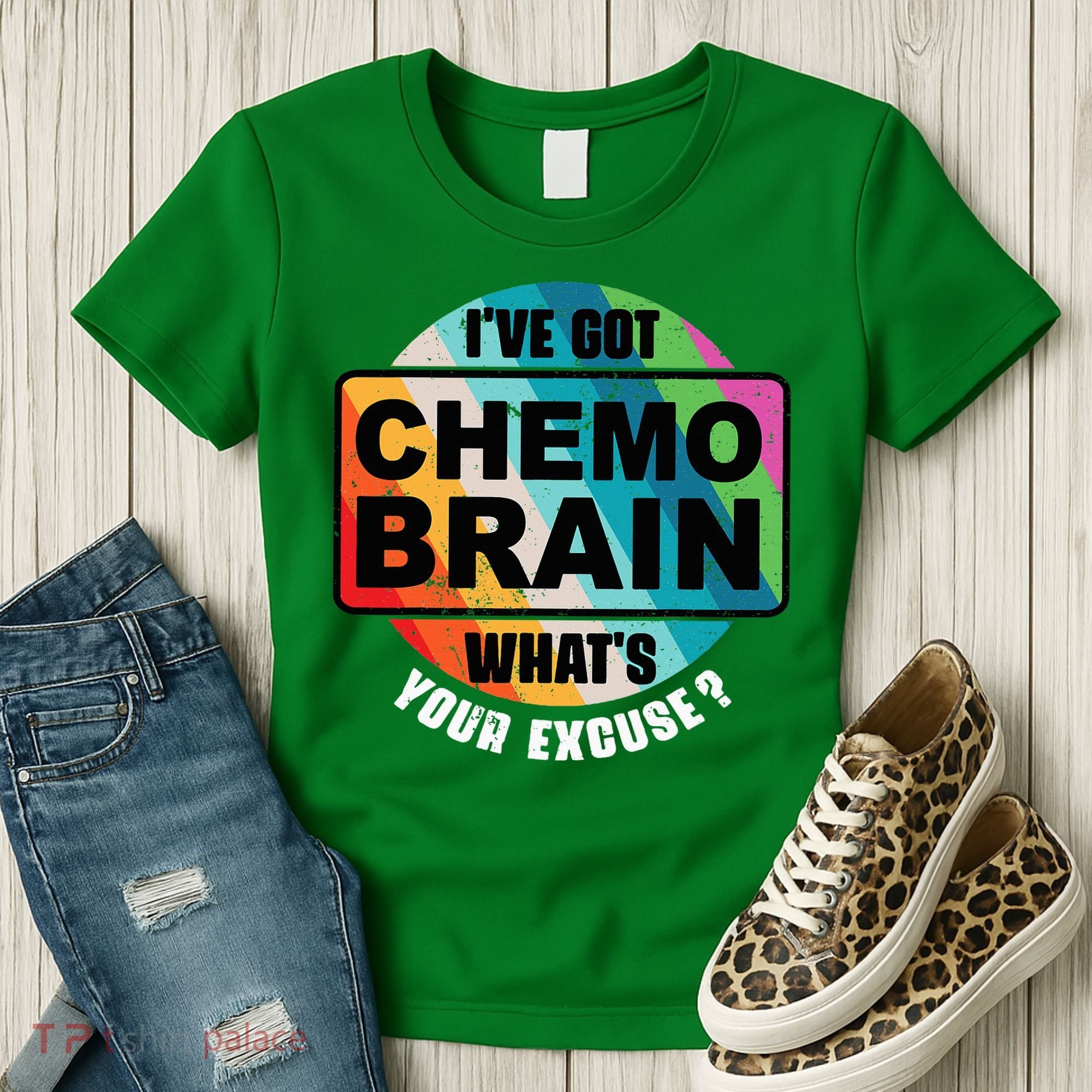 Cancer Chemo Brain Retro Awareness Women's T-Shirt