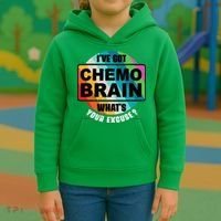 Cancer Chemo Brain Retro Awareness Kids Hoodie thumb 3