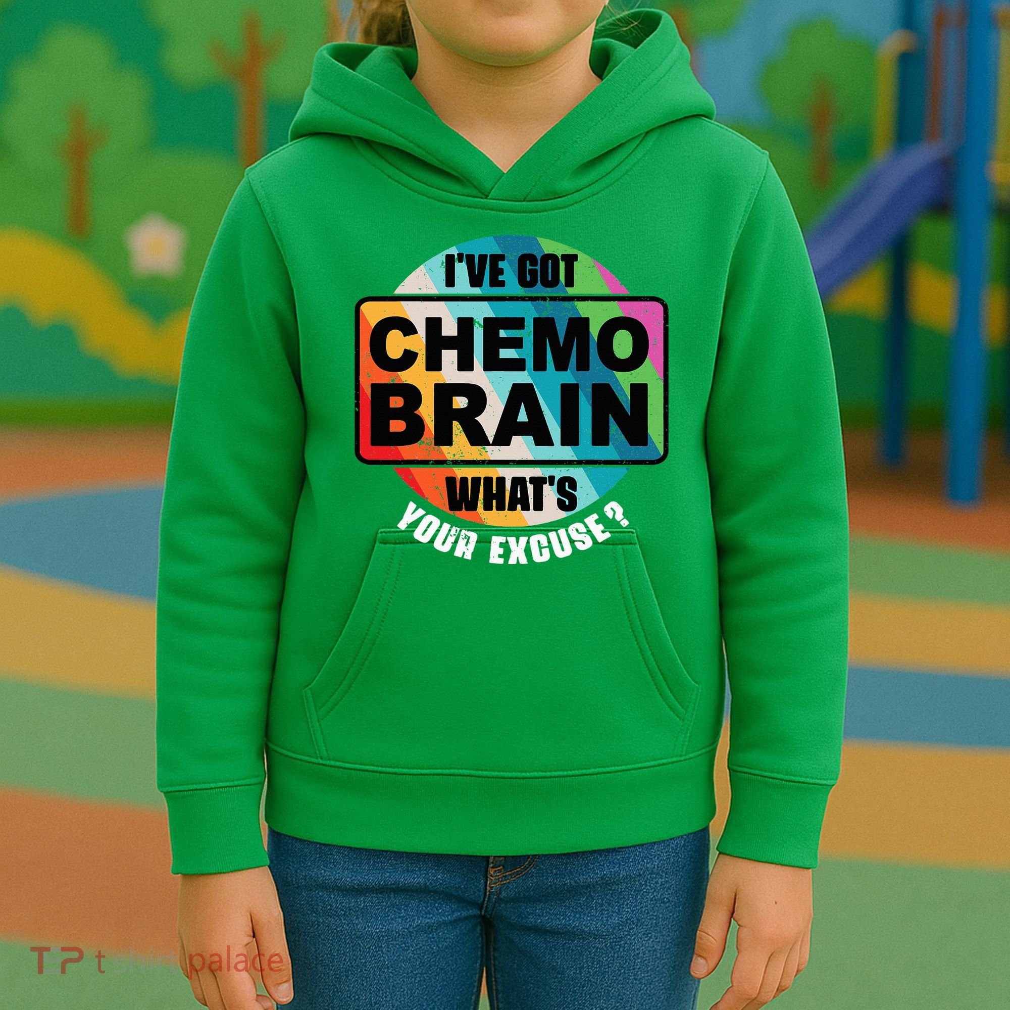 Cancer Chemo Brain Retro Awareness Kids Hoodie