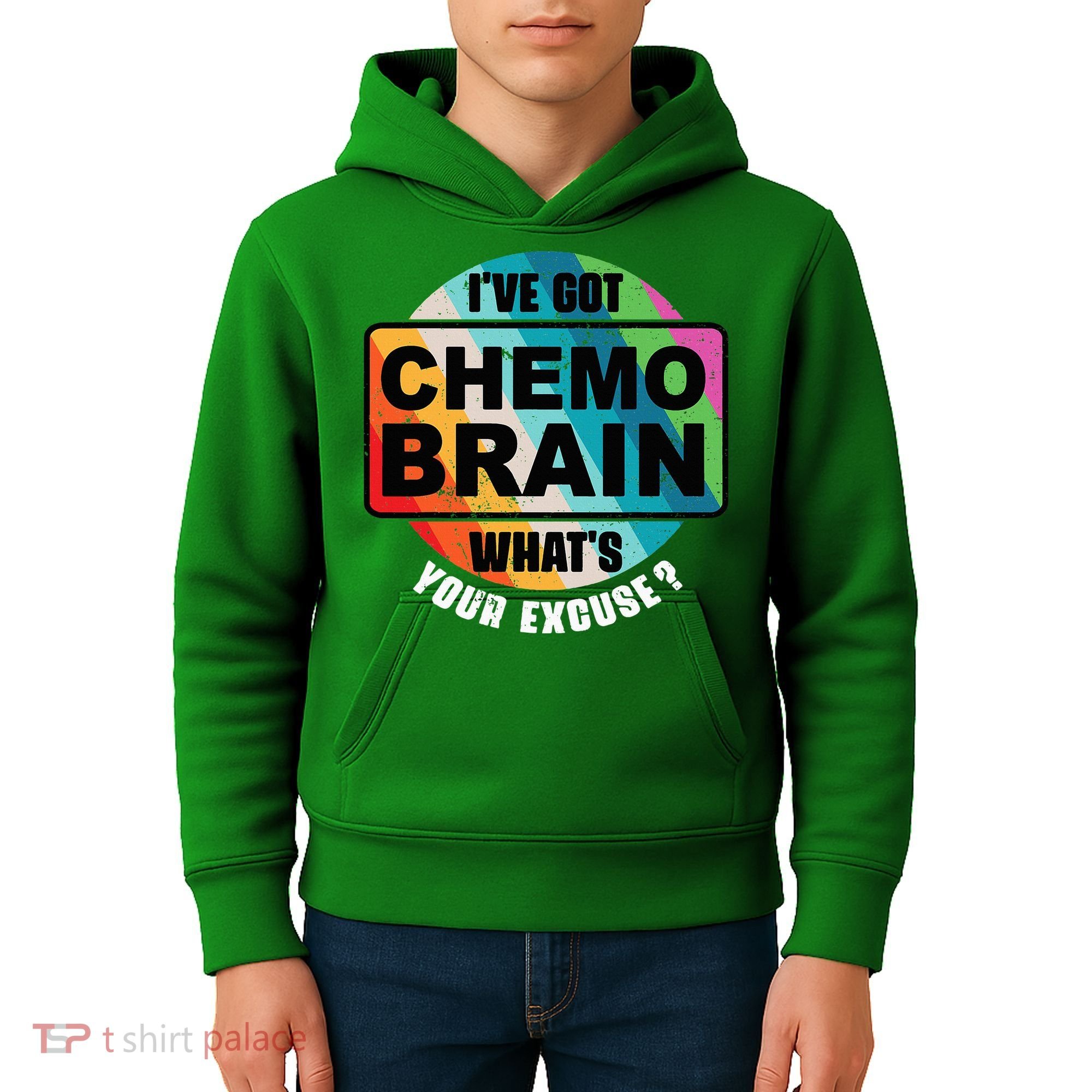 Cancer Chemo Brain Retro Awareness Kids Hoodie
