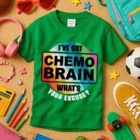 Cancer Chemo Brain Retro Awareness Kids T-Shirt thumb 3