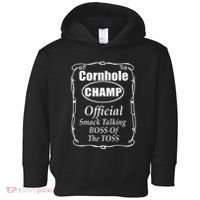 Cornhole Champion Boss Of The Toss Cornhole Toddler Hoodie thumb 0