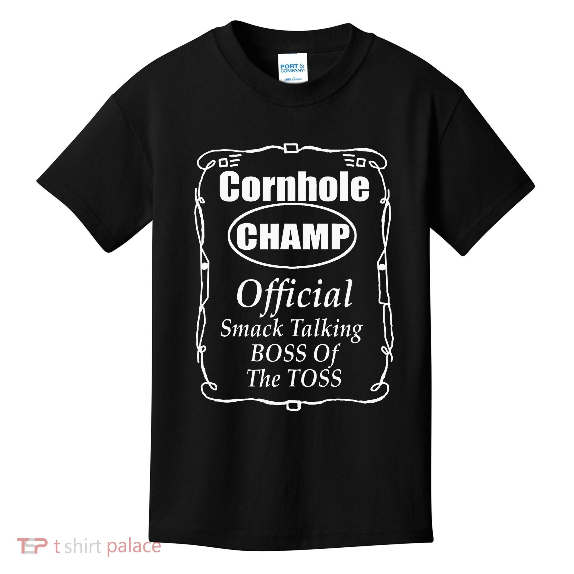 Cornhole Champion Boss Of The Toss Cornhole Kids T-Shirt