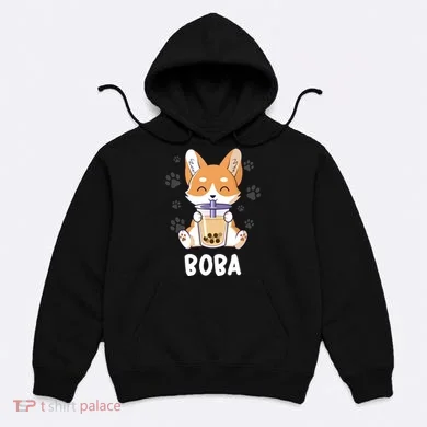 Cute Corgi Boba Bubble Tea Hoodie